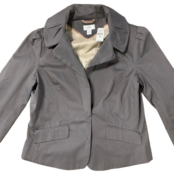 Loft Blazer New With Tags 3/4 Sleeve Brown/Beige Size 16 Measurements In Photos